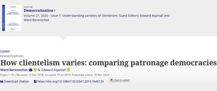 New Publication How Clientelism Varies Comparing Patronage